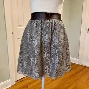 J. Crew Gray Lace Skirt